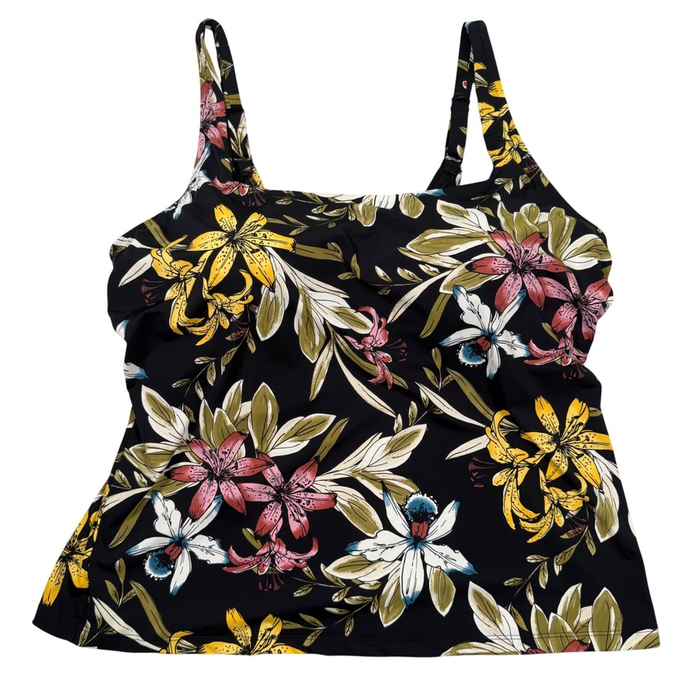 Alaskan Hardgear Duluth Trading Co Floral Tankini Top Only Plus Size 18 EUC